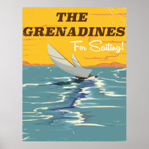 Das Grenadines Vintage Reiseplakat. Poster