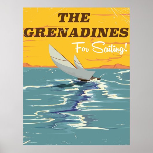 Das Grenadines Vintage Reiseplakat. Poster (Vorne)