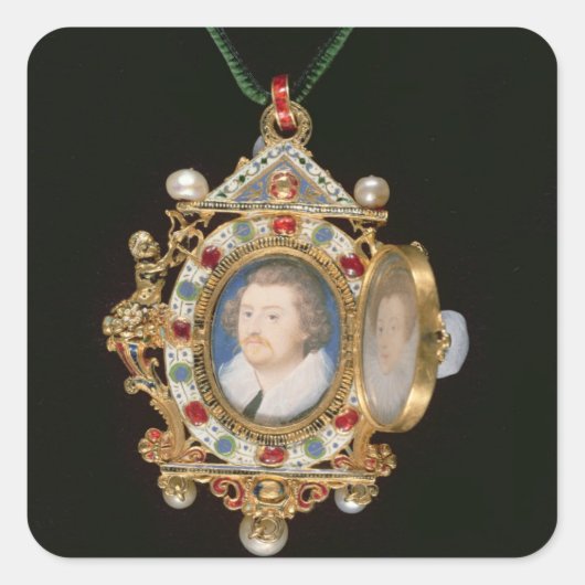 Das Gresley Jewel mit Miniaturporträts von Sir Quadratischer Aufkleber (Vorderseite)