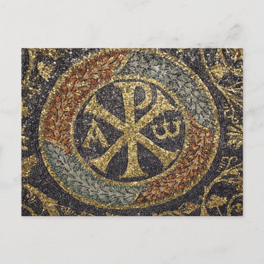 Das griechische Chi Rho Byzantinische Mosaiksymbol Postkarte (Vorderseite)