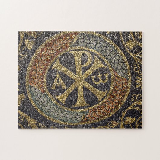 Das griechische Chi Rho Byzantinische Mosaiksymbol Puzzle (Horizontal)