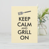 Das Grillen behalten Ruhe und Grill auf Einladung (Stehend Vorderseite)