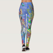 Das Grinch malt Weihnachten Leggings (Rückseite)