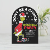 Das grinsende Party "Don't be a grinch" Einladung (Stehend Vorderseite)