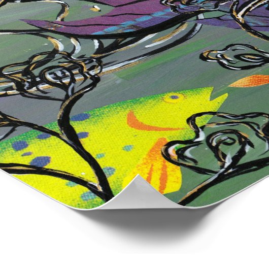 Das Groovy Aquarium Print Poster (Ecke)