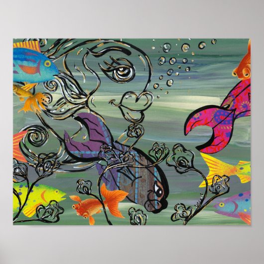 Das Groovy Aquarium Print Poster (Vorne)