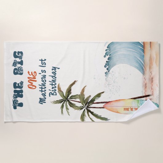 Das große 1-Ozean Wave Surf Beach Handtuch (Vorderseite)