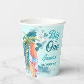 Das große 1. Party zum Surfen im Retro-Bereich Pappbecher (Rückseite)