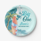 Das große 1. Party zum Surfen im Retro-Bereich Pappteller (Vorderseite)