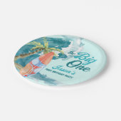 Das große 1. Party zum Surfen im Retro-Bereich Pappteller (Schrägansicht)