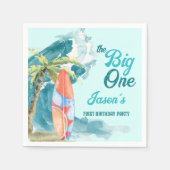 Das große 1. Party zum Surfen im Retro-Bereich Serviette (Vorderseite)