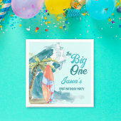 Das große 1. Party zum Surfen im Retro-Bereich Serviette