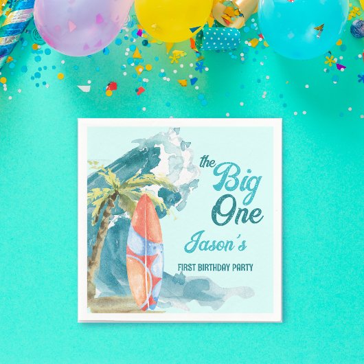 Das große 1. Party zum Surfen im Retro-Bereich Serviette