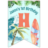 Das große 1. Party zum Surfen im Retro-Bereich Wimpelkette (Zweite Fahne)