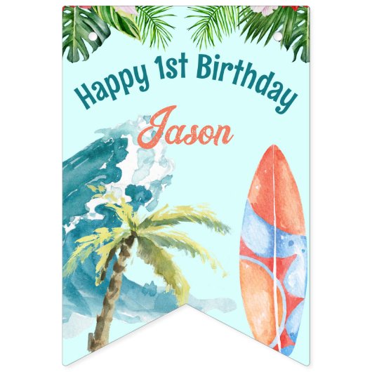 Das große 1. Party zum Surfen im Retro-Bereich Wimpelkette (Erste Fahne)