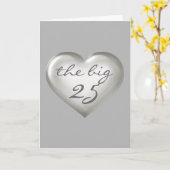 Das große 25 Silbergläser Herz - innen leer Karte (Gelbe Blume)