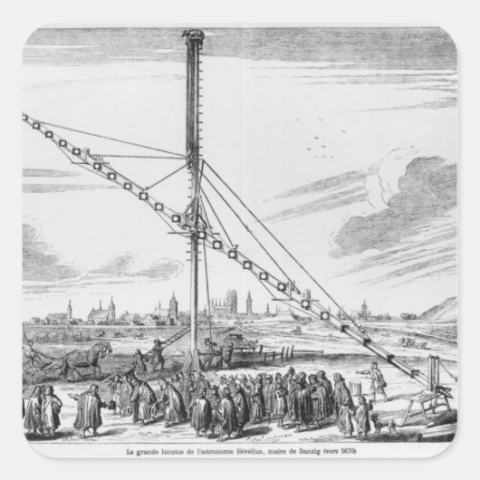 Das große astronomische Teleskop Quadratischer Aufkleber (Vorderseite)