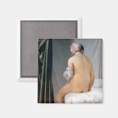 Das große Bather (sitzende Frau), Dominique Ingres Magnet (Vorderseite/Rückseite)