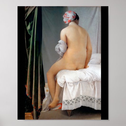 Das große Bather (sitzende Frau), Dominique Ingres Poster (Vorne)