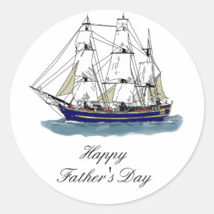 Das große Blau - das große Schiff Runder Aufkleber