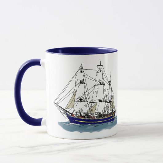 Das große Blau - hohes Schiff Tasse (Links)
