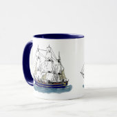 Das große Blau - hohes Schiff Tasse (Vorderseite Links)