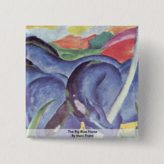 Das große blaue Pferd durch Marc Franz Button (Vorderseite)