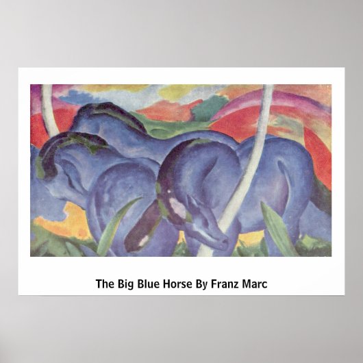 Das große blaue Pferd von Franz Marc Poster (Vorne)