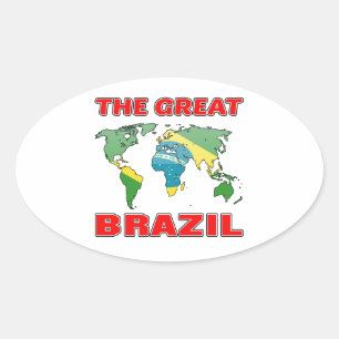 Das große BRASILIEN. Ovaler Aufkleber