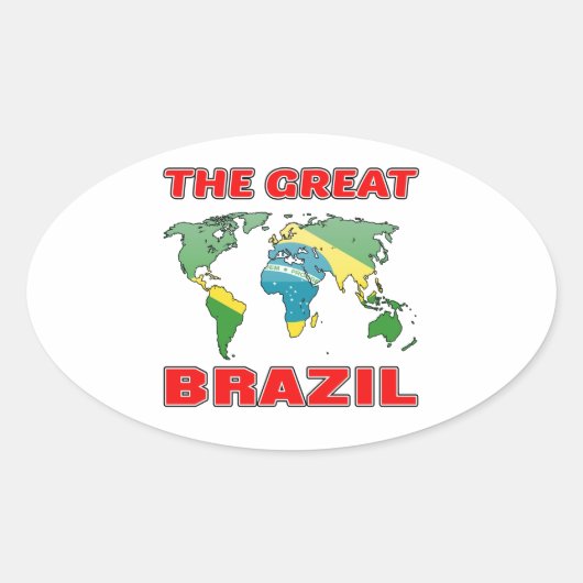 Das große BRASILIEN. Ovaler Aufkleber (Vorderseite)