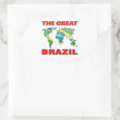 Das große BRASILIEN. Ovaler Aufkleber (Tasche)