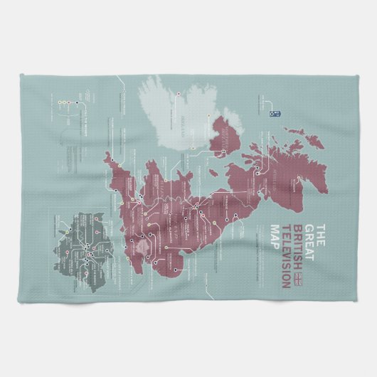 Das große britische Fernsehkarten-Tee-Tuch Geschirrtuch (Horizontal)