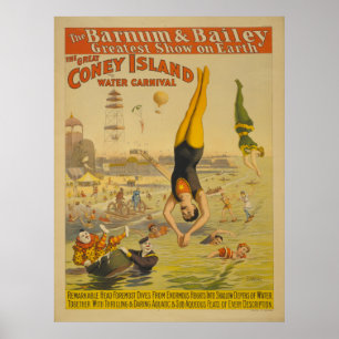Das große Coney Island-Wasser-Karnevals-Plakat Poster