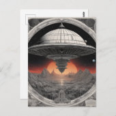 Das große, dunkle Raumschiff segelte durch die Tie Postkarte (Vorne/Hinten)