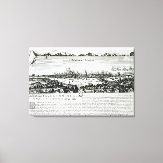 Das große Feuer Londons im Jahr 1666 Leinwanddruck (Vorderseite)