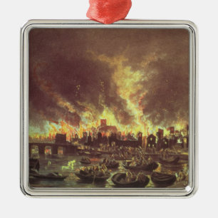 Das große Feuer von London, 1666 Ornament Aus Metall