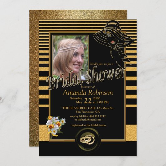 Das große Gatsby-Brautparty Einladung (Vorne/Hinten)