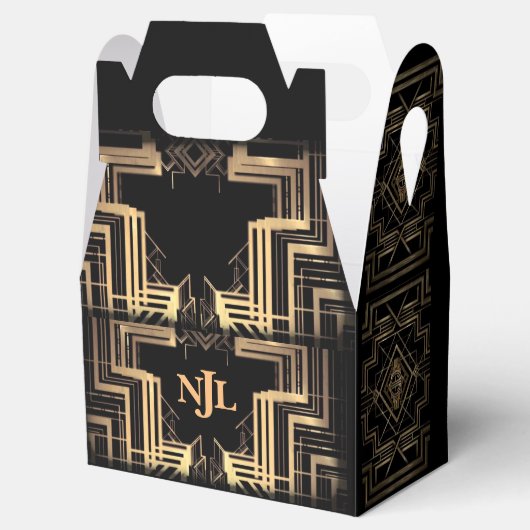 Das große Gatsby-Design mit Monogramm Geschenkschachtel (Geöffnet)