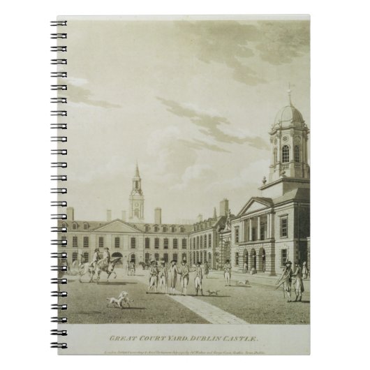Das große Gerichts-Yard, Dublin-Schloss, 1792 Notizblock (Vorderseite)