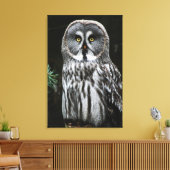 Das große graue Owl 24x36 (60x90cm) waccna Leinwanddruck (Insitu (Wohnzimmer))