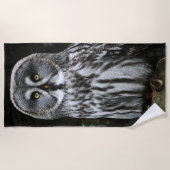 Das große graue Owl-Btcnm Strandtuch (Vorderseite)