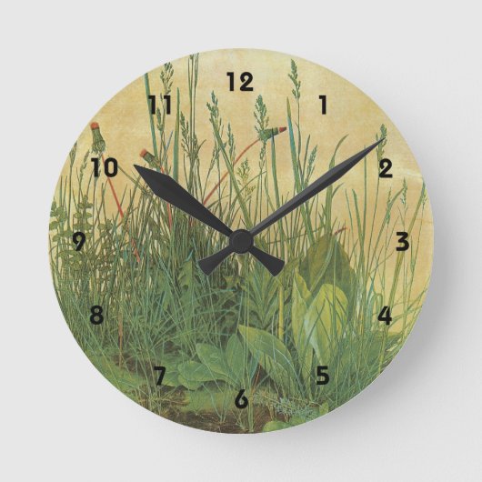 Das große (große) Stück Turf von Albrecht Durer Runde Wanduhr (Vorderseite)