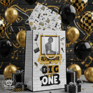 Das große   Hip Hop 1. Geburtstag Schwarz & Gold Seidenpapier