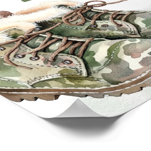 Das große Jagdzeichen der Camouflage Poster (Ecke)