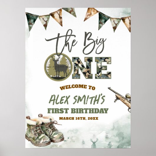 Das große Jagdzeichen der Camouflage Poster (Vorne)