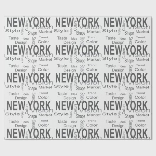 Das große New York City (Typografie) Geschenkpapier (Flach)