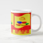 Das große Party beginnt hier lasse zu feiern Jumbo-Tasse (Rechts)