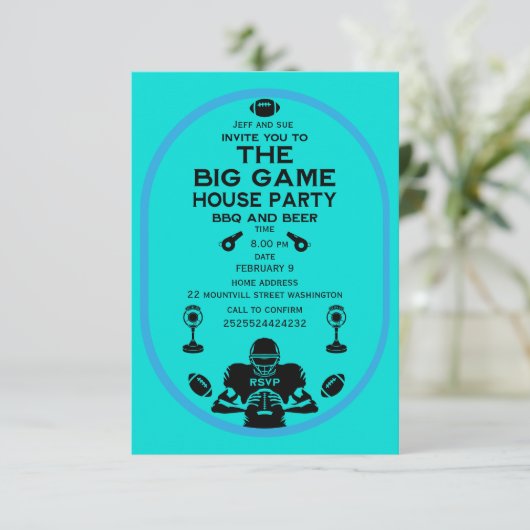 Das große Party der GRILLEN Begleitkarte (Stehend Vorderseite)