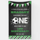 Das große Problem | Fußball 1. Geburtstag Begrüßun Banner (Vertikal)