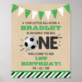Das große Problem | Fußball 1. Geburtstag Begrüßun Poster (Vorne)